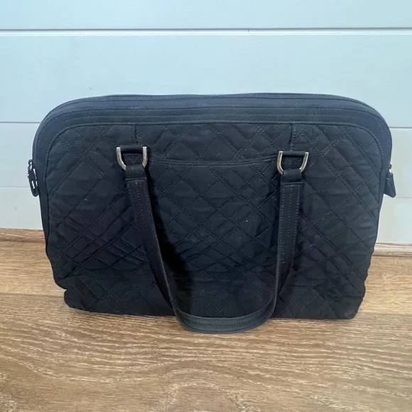 Vera Bradley Black Quilted Commuter Bag, travel laptop bag - Picture 3 of 11